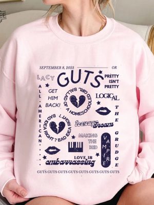 Retro Olivia Rodrigo Guts Sweatshirt Olivia Rodrigo Merch Guts Tour 2024 Shirt Olivia Guts Album Shirt Olivia Rodrigo Guts Shirt Unique revetee 2