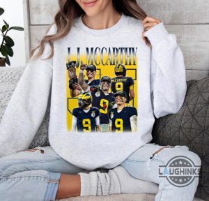 michigan national champion sweatshirt tshirt hoodie j j mccarthy vintage bootleg tee michigan wolverines graphic football 2024 rose bowl laughinks 1