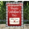 valentines day flag garden and house personalized valentines flags home garden decor custom family name faux glitter valentines day gift laughinks 1