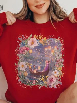 Retro Vintage Disney Tangled Rapunzel Floral Shirt Princess Rapunzel Flynn Rider Sweatshirt Lost Princess Shirt revetee 2