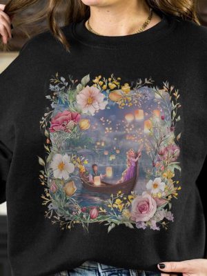 Retro Vintage Disney Tangled Rapunzel Floral Shirt Princess Rapunzel Flynn Rider Sweatshirt Lost Princess Shirt revetee 4