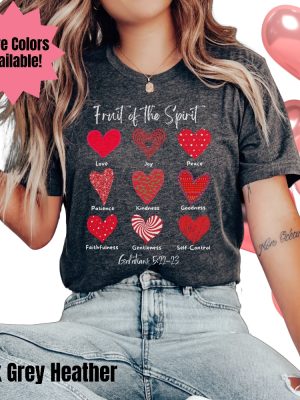 Fruit Of The Spirit Bible Verse Shirt Christian Valentine Gift Religious Tee Shirt Christian Apparel Faith Apparel Valentine Heart Shirt Unique revetee 3