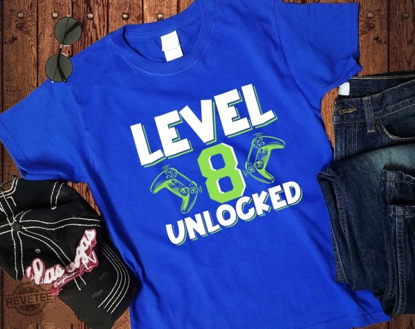 Video Game Birthday Shirt Kids Gamer Bday Shirt Level Unlocked Boys Game Controller Shirt Unique revetee 1