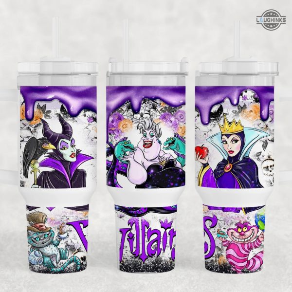 villains cup 40 oz disney villains stanley tumbler 40oz with handle disney movies characters stainless steel cups ursula the evil queen maleficent cheshire cat laughinks 1