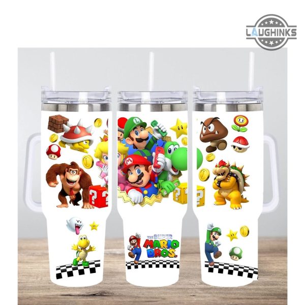 super mario movie cup 40oz mario and friends 40 oz stainless steel tumbler with handle super mario bros wonder gift for gamers mario kart stanley cups dupe laughinks 1