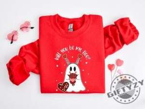 Will You Be My Boo Shirt Ghost Sweater Valentines Day Hoodie Xoxo Sweatshirt Women Valentines Day Tshirt Heart Shirt giftyzy 4