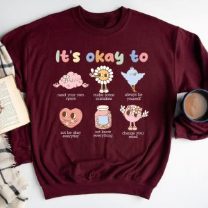 Retro Its Okay To Make Some Mistakes Sweatshirt Hippie Motivational Sweater Mental Health Matters Shirt Special Education Teacher T Shirt Unique revetee 3
