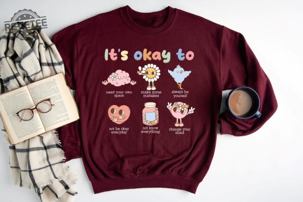 Retro Its Okay To Make Some Mistakes Sweatshirt Hippie Motivational Sweater Mental Health Matters Shirt Special Education Teacher T Shirt Unique revetee 3