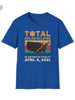 Total Solar Eclipse Shirt April 8 2024 Tee Usa Map Path Of Totality Spring Astronomy Eclipse Souvenir Gift America Totality Unique revetee 3