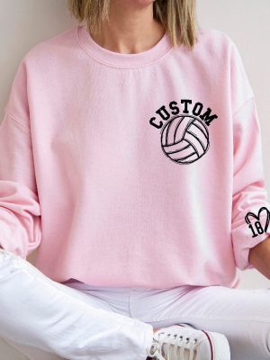 Customized Volleyball Sweatshirt Your Name Volleyball Hoodie Custom Volleyball Game Day Shirt Volleyball Mom Shirt Volleyball Shirt Unique revetee 2