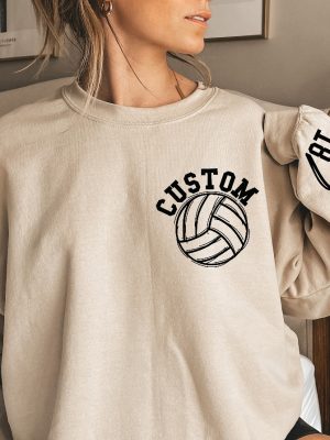 Customized Volleyball Sweatshirt Your Name Volleyball Hoodie Custom Volleyball Game Day Shirt Volleyball Mom Shirt Volleyball Shirt Unique revetee 3