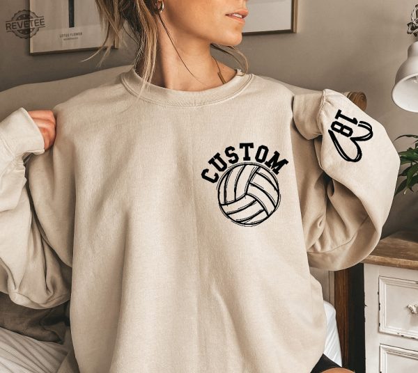 Customized Volleyball Sweatshirt Your Name Volleyball Hoodie Custom Volleyball Game Day Shirt Volleyball Mom Shirt Volleyball Shirt Unique revetee 3