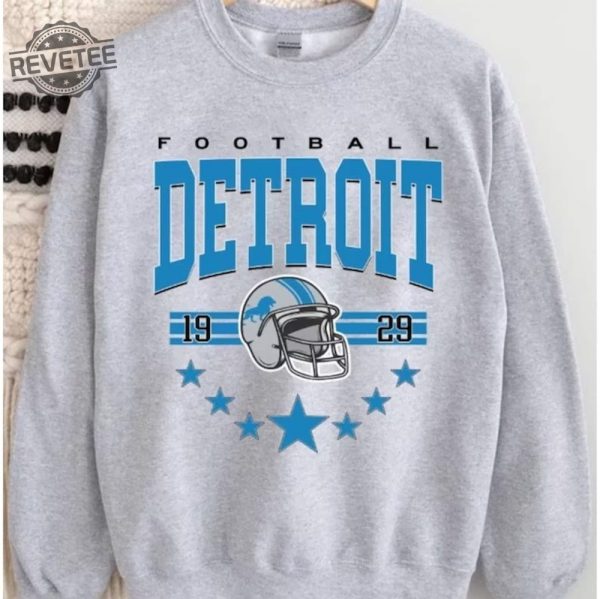 Vintage Detroit Football Sweatshirt Vintage Style Detroit Football Crewneck Lions Football Shirt Detroit Lions Nfc North Champions Shirt Unique revetee 1