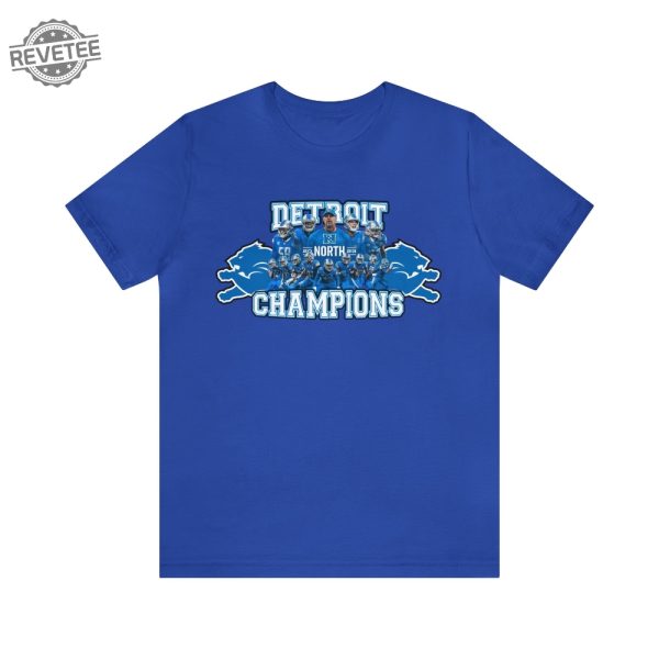 2023 Northern Division Lions Football Champions Unisex Jersey Short Sleeve Tee Unique Detroit Lions Nfc North Champions Shirt revetee 1