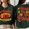 taylor swift at the chiefs game tshirt sweatshirt hoodie karma is the guy on the chiefs shirts in my kansas city chiefs era football tee go taylors boyfriend gift laughinks 1