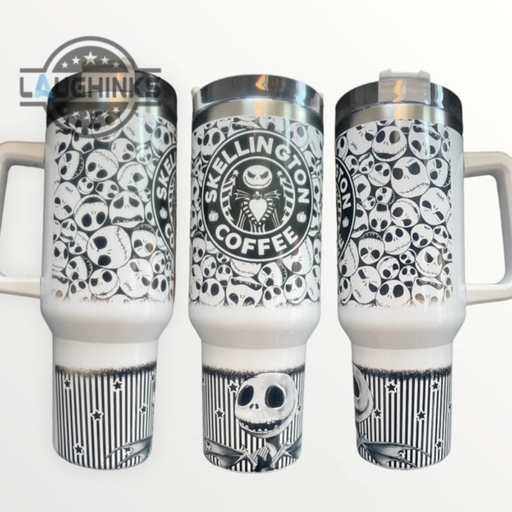 jack skellington 40oz quencher tumbler cup 40 oz stainless steel stanley cups dupe with handle laughinks 1