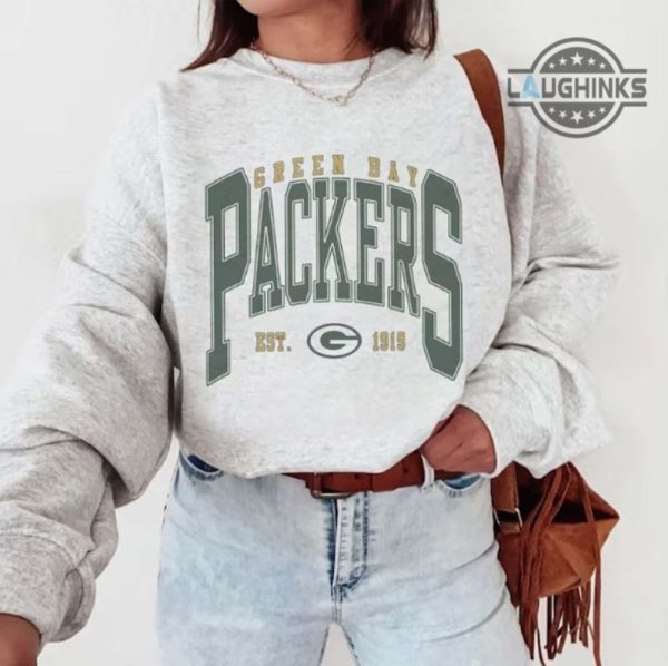 packers tshirt sweatshirt hoodie mens womens vintage green bay packers football crewneck shirts retro est 1919 game day tee gift for fans laughinks 2