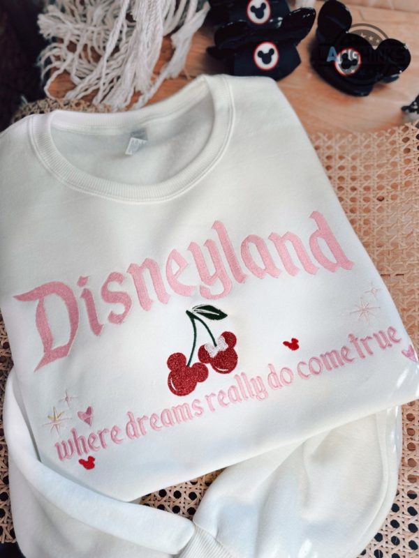 valentine disney ears embroidered shirt sweatshirt hoodie sweethearts disneyland tee mickey minnie cherries where dreams really do come true embroidery tshirt laughinks 2