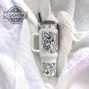 skull and butterfly 40oz quencher tumbler 40 oz stainless steel stanley cups dupe with handle laughinks 1 2