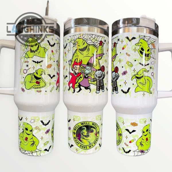 oogie boogie with lock shock and barrel 40oz quencher tumbler 40 oz stainless steel stanley cups dupe with handle laughinks 1 1