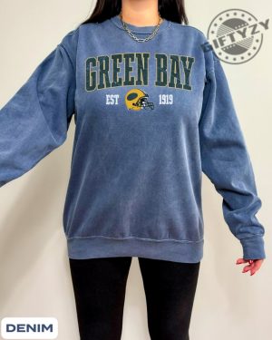 Green Bay Football Vintage Shirt Style Tshirt Retro Green Bay Varsity Crewneck Sweatshirt Green Bay Hoodie Green Bay Fan Shirt giftyzy 8