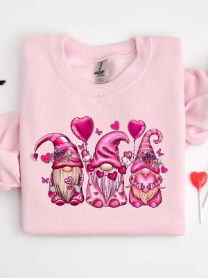 Gnomes Valentines Day Sweatshirt Gnome Hearts Sweatshirt Valentines Day Shirts For Women Valentines Day Gift Cute Gnome Sweatshirt Unique revetee 3