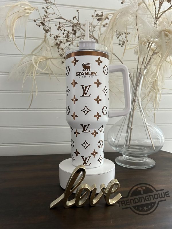 Louis Vuitton Stanley Tumbler Beautiful Gold Stanley Cup - Trendingnowe