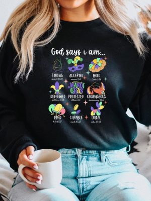 Mardi Gras Sweatshirt Gift For Christians Trendy Mardi Gras Carnival Shirt Religious T Shirt Bible Verse Mardi Gras Tee Fat Tuesday Gift Unique revetee 3