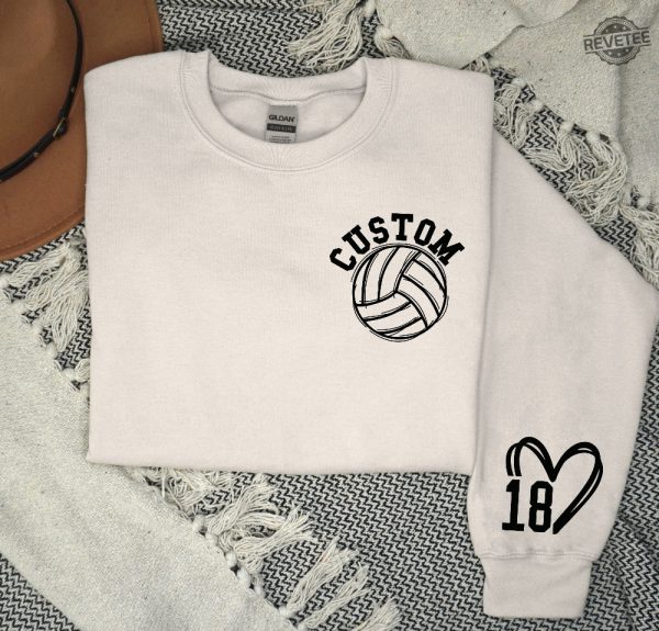 Customized Volleyball Sweatshirt Your Name Volleyball Hoodie Custom Volleyball Game Day Shirt Volleyball Mom Shirt Volleyball Shirt Unique revetee 1 1