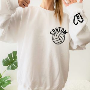 Customized Volleyball Sweatshirt Your Name Volleyball Hoodie Custom Volleyball Game Day Shirt Volleyball Mom Shirt Volleyball Shirt Unique revetee 4 1