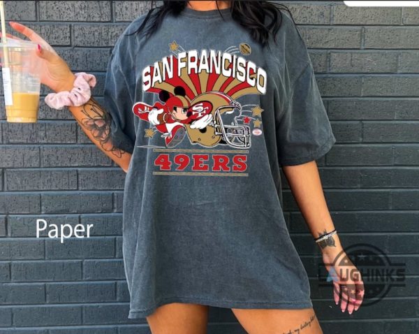 mickey 49ers shirt sweatshirt hoodie mens womens funny mickey mouse football san francisco 49ers crewneck tee disney sf 49ers nfl tshirt laughinks 2