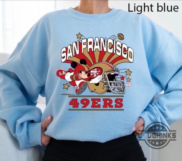 mickey 49ers shirt sweatshirt hoodie mens womens funny mickey mouse football san francisco 49ers crewneck tee disney sf 49ers nfl tshirt laughinks 3