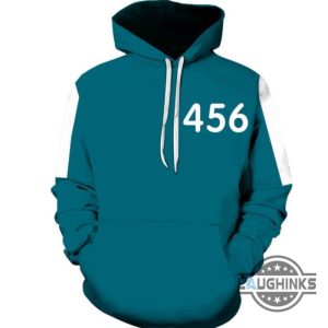 squid game tracksuit tshirt hoodie sweatshirt sweatpants triangle round square soldier cosplay adults kids neflix movie outfit 001 456 red green blue costumes laughinks 3