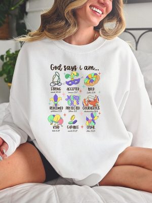 Mardi Gras God Says Im Sweatshirt Gift Fat Tuesday Sweatshirt Mardi Gras Party Shirt Mardi Gras Vibes Tees Christian Mardi Gras Shirt Unique revetee 2