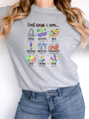 Mardi Gras God Says Im Sweatshirt Gift Fat Tuesday Sweatshirt Mardi Gras Party Shirt Mardi Gras Vibes Tees Christian Mardi Gras Shirt Unique revetee 3