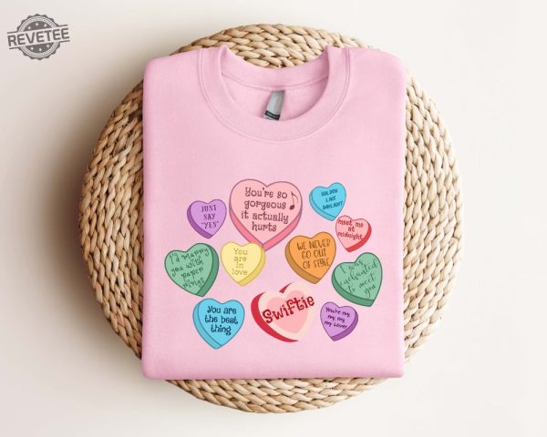 Taylors Version Sweatshirt Candy Hearts Shirt Swiftie Fan Gift Hoodie Taylor Valentine Long Sleeve Unique revetee 1