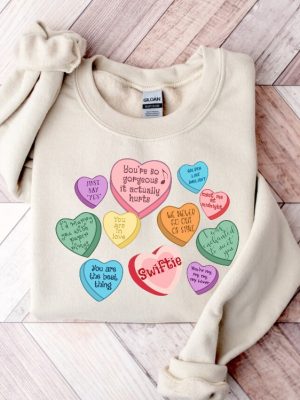 Taylors Version Sweatshirt Candy Hearts Shirt Swiftie Fan Gift Hoodie Taylor Valentine Long Sleeve Unique revetee 2