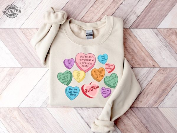 Taylors Version Sweatshirt Candy Hearts Shirt Swiftie Fan Gift Hoodie Taylor Valentine Long Sleeve Unique revetee 2