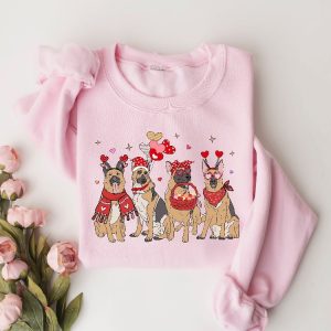 German Shepherd Valentines Day Sweatshirt Dog Lover Gift Valentines Day Shirt Dog Mom Gift Valentines Day Sweater Dog Mom Valentine Tee Unique revetee 3