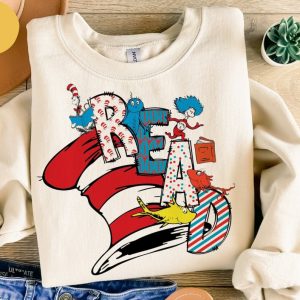 read across america tshirt sweatshirt hoodie mens womens x the cat in the hat dr seuss day gift trendy red fish bllue fish teacher shirts little miss thing laughinks 2