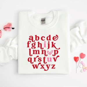 Valentines Teacher Shirt Valentine Teacher Shirt Teacher Alphabet Shirt Alphabet Tee Valentines Teacher Shirt Retro Teacher Shirt Unique revetee 2