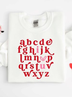 Valentines Teacher Shirt Valentine Teacher Shirt Teacher Alphabet Shirt Alphabet Tee Valentines Teacher Shirt Retro Teacher Shirt Unique revetee 2