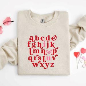 Valentines Teacher Shirt Valentine Teacher Shirt Teacher Alphabet Shirt Alphabet Tee Valentines Teacher Shirt Retro Teacher Shirt Unique revetee 3