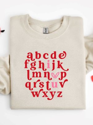 Valentines Teacher Shirt Valentine Teacher Shirt Teacher Alphabet Shirt Alphabet Tee Valentines Teacher Shirt Retro Teacher Shirt Unique revetee 3