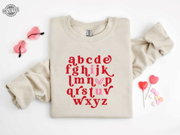 Valentines Teacher Shirt Valentine Teacher Shirt Teacher Alphabet Shirt Alphabet Tee Valentines Teacher Shirt Retro Teacher Shirt Unique revetee 3