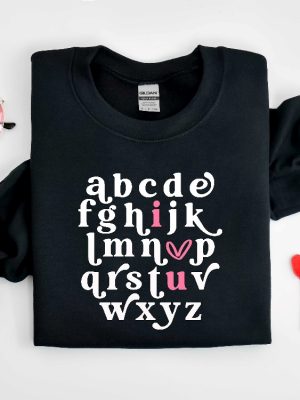 Valentines Teacher Shirt Valentine Teacher Shirt Teacher Alphabet Shirt Alphabet Tee Valentines Teacher Shirt Retro Teacher Shirt Unique revetee 4