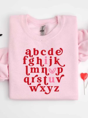 Valentines Teacher Shirt Valentine Teacher Shirt Teacher Alphabet Shirt Alphabet Tee Valentines Teacher Shirt Retro Teacher Shirt Unique revetee 5