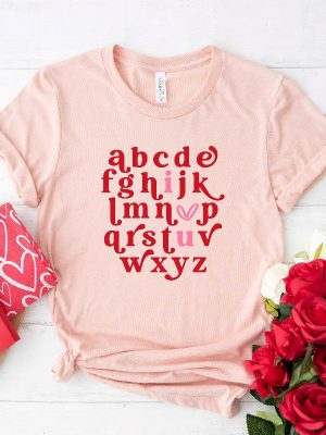 Valentines Teacher Shirt Valentine Teacher Shirt Teacher Alphabet Shirt Alphabet Tee Valentines Teacher Shirt Retro Teacher Shirt Unique revetee 6