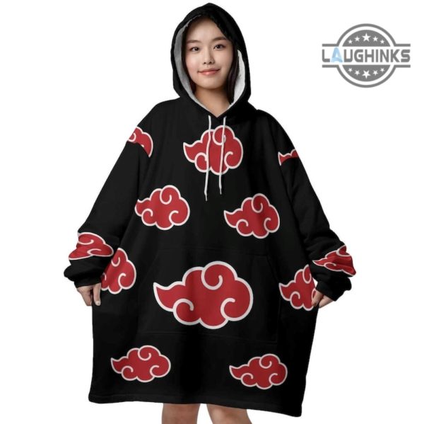 anime hoodie blanket naruto pullover blanket hoodies for adults kids soft akatsuki japanese ninja clouds premium quality gift for him her laughinks 6