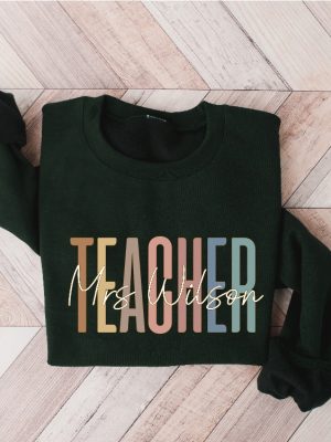 Custom Teacher Sweatshirt Teacher Mrs Sweatshirt Cute Teacher Crewneck Teacher Appreciation Gift Gift For Teacher Retro Teacher Shirt Unique revetee 3